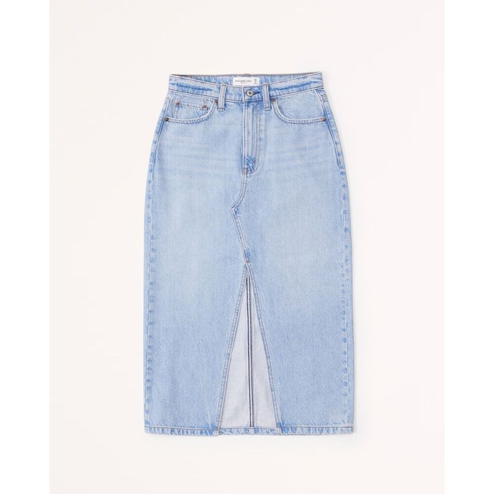 Abercrombie and Fitch Denim Midi Skirt Medium Wash Size 30 (10)